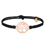 UKIYYO Bracelet TreeOf Life- Rosegold Black Strap