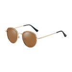 HD Polarized Golden/Brown Round Sunglasses Women