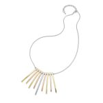 Andre Piasso Tri-colour Fringe Necklace