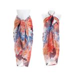 Morgan & Oates - Sunburst Papaya/Blue-100% Cotton Beach Wrap