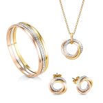 Buckley London Russian Sparkle Pendant, Earring & Bangle Set