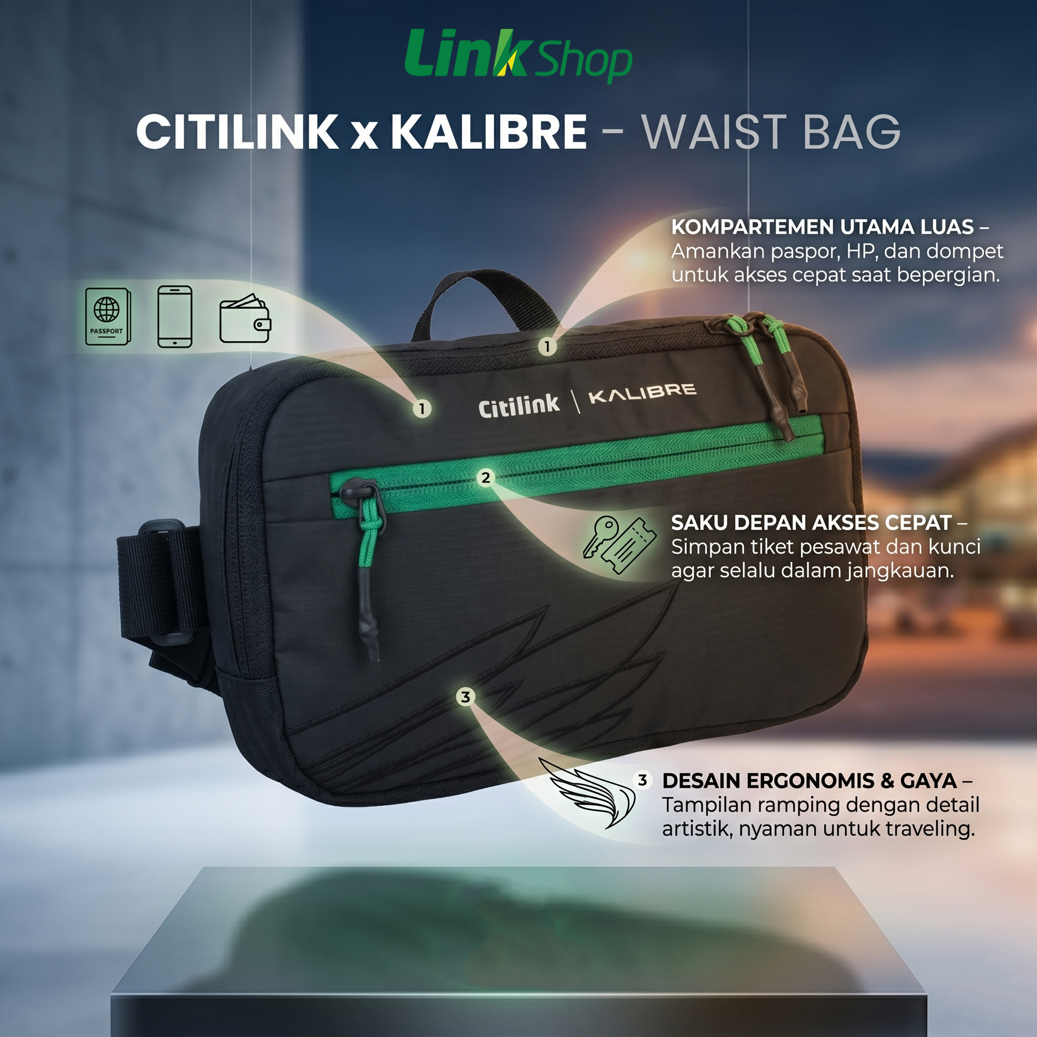 Citilink Waist Bag 1 CITILINK KALIBRE - WAIST BAG - Image 1