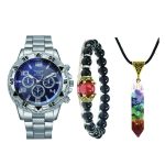 Aurora Force Blue Dial Watch & Energy Bracelet Set
