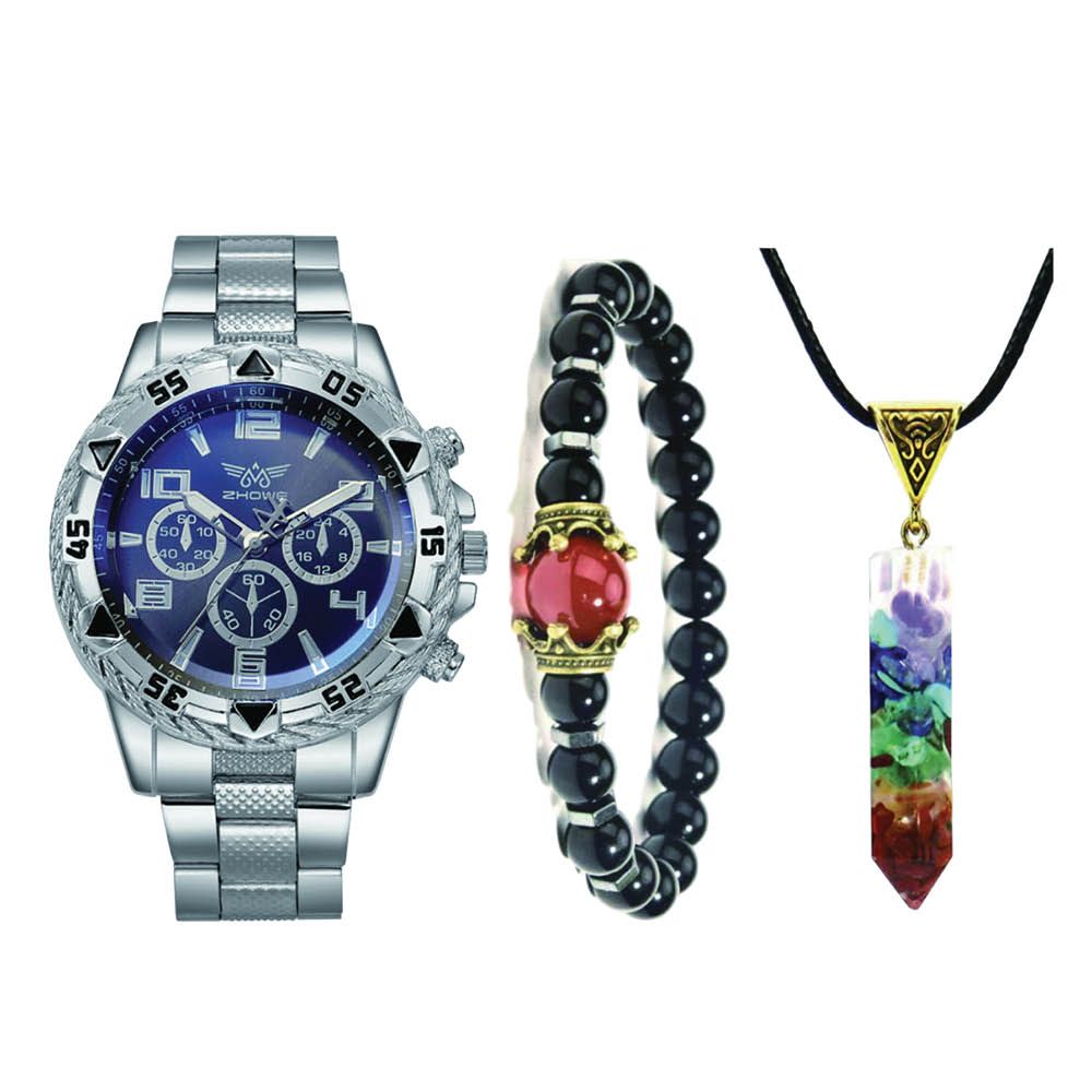 Aurora Force Blue Dial Watch & Energy Bracelet Set Aurora Force Blue Dial Watch & Energy Bracelet Set - Image 1