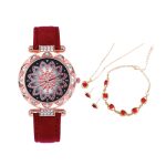 Red Allure Elegant Watch & Jewelry Set