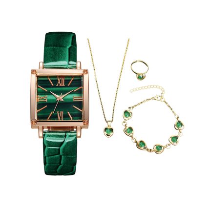 Emerald-Elegance-Green-Dial-Ladies-Watch-Set-430x430 Emerald Elegance: Green Dial Ladies Watch Set - Image 1
