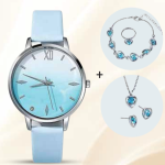 Aqua Heart Elegance Watch & Jewellery Set